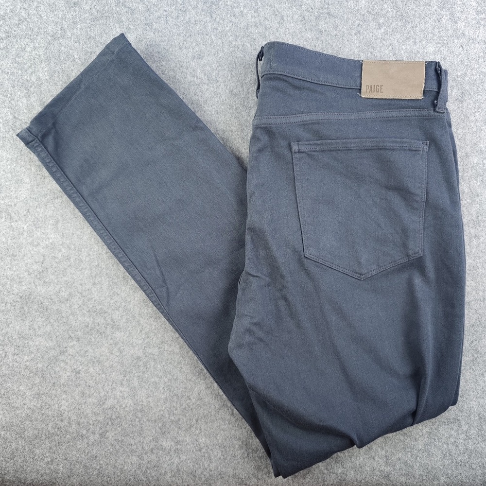 Paige Lennox Jeans Mens 36 Slate Blue Slim Fit Stretch 5 Pocket 37x30 Rayon